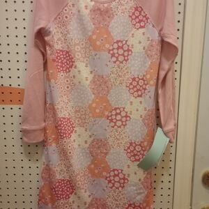 Cat & Jack Pink and Orange Hexagon Pattern Dress